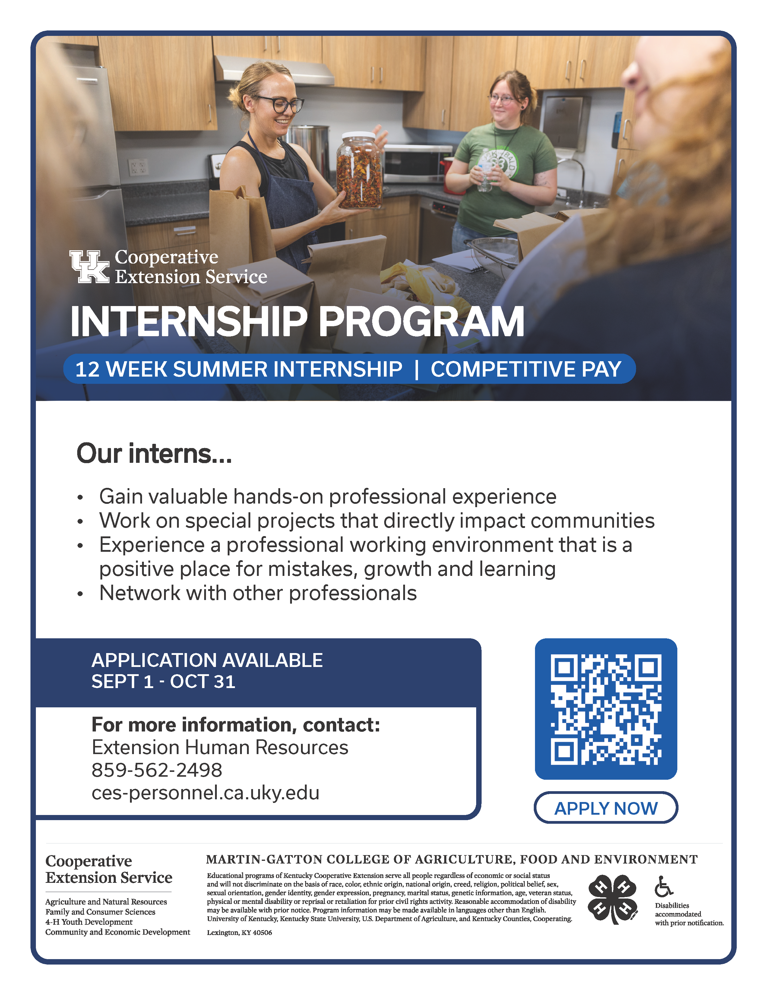 2024 Summer internship flyer